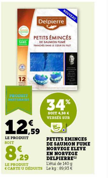 Petits émincés De Saumon Fumé Norvège élevé En Norvège Delpierre