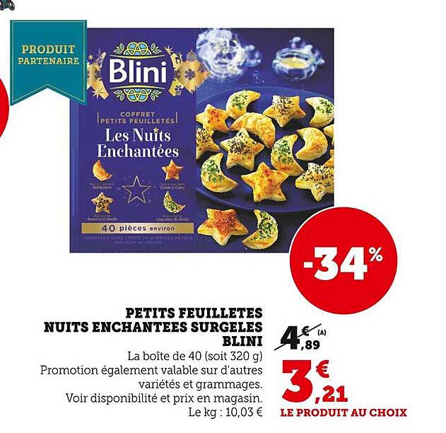petits feuilletés nuits enchantées surgelés blini