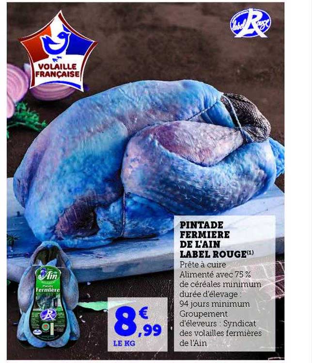 pintade fermière de l'ain label rouge