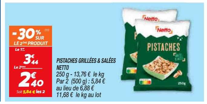 pistaches grillées & sallées netto