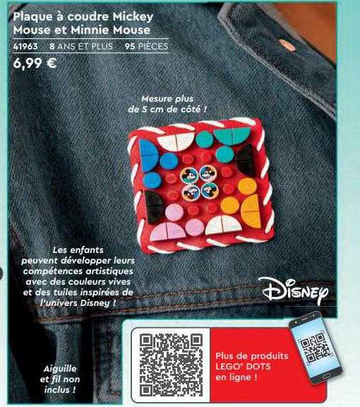 plaque à coudre mickey mouse et minnie mouse