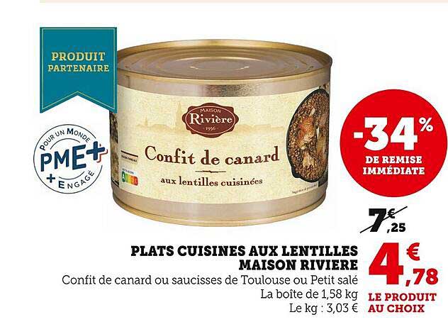 Plats Cuisinés Aux Lentilles Maison Rivière
