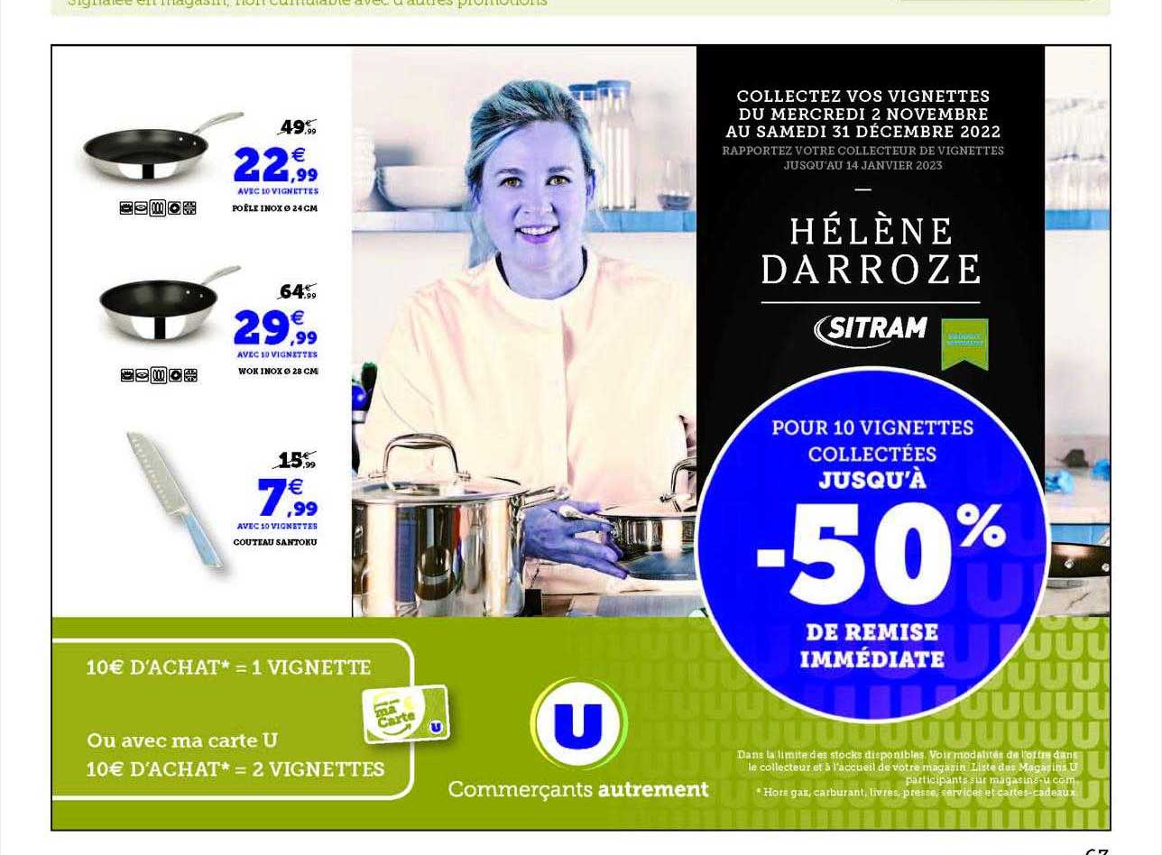 poêle inox ø 24 cm, wok inox ø 28 cm, couteau santoku