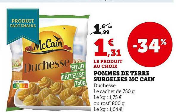 pommes de terre surgelées mc cain
