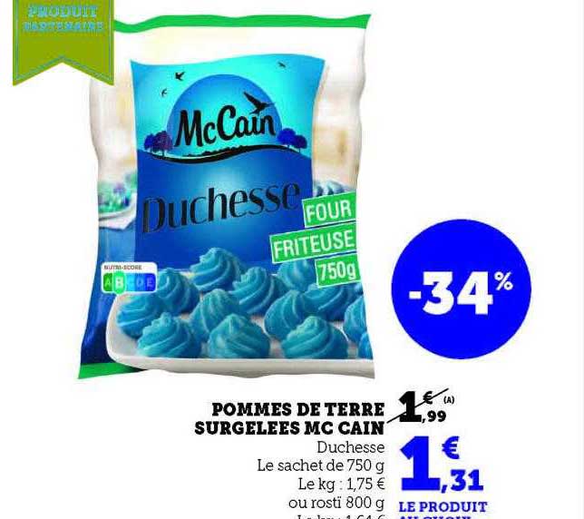 Pommes De Terre Surgelées Mc Cain