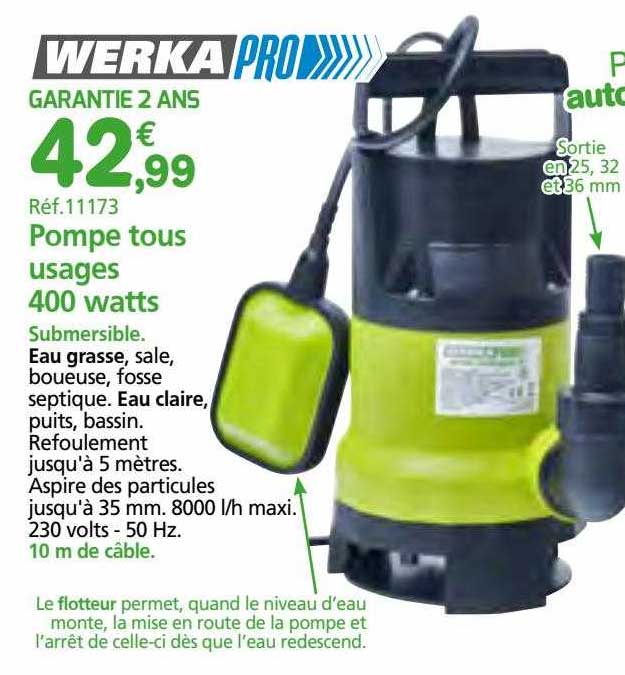 pompe tous usages 400 watts werka pro