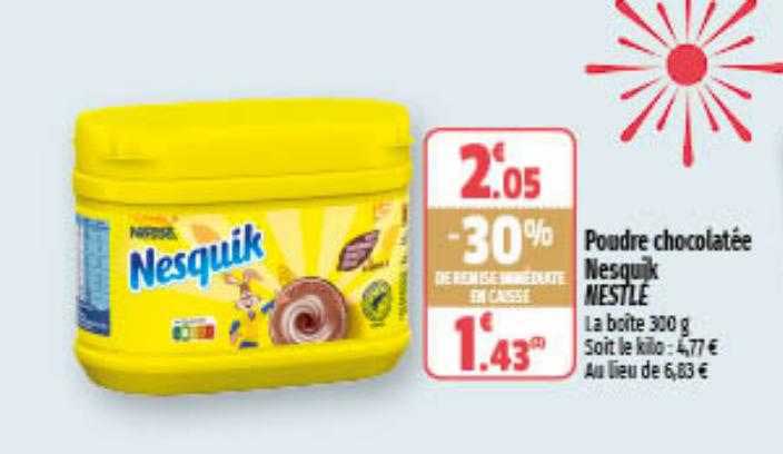 poudre chocolatée nesquik nestlé