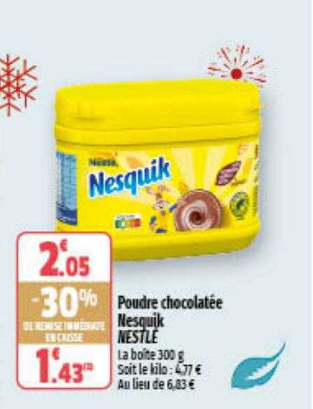 poudre chocolatée nesquik nestlé