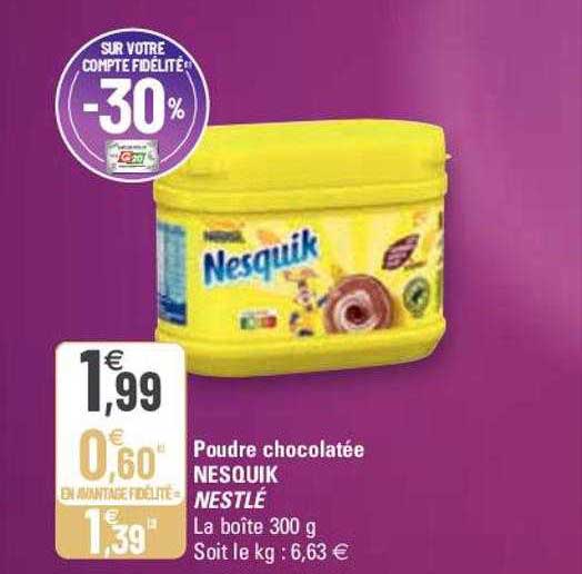poudre chocolatée nesquik nestlé