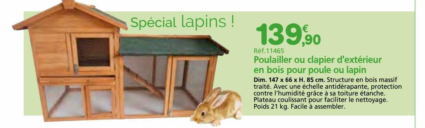 poulailler ou clapier d'extérieur en bois pour poule ou lapin