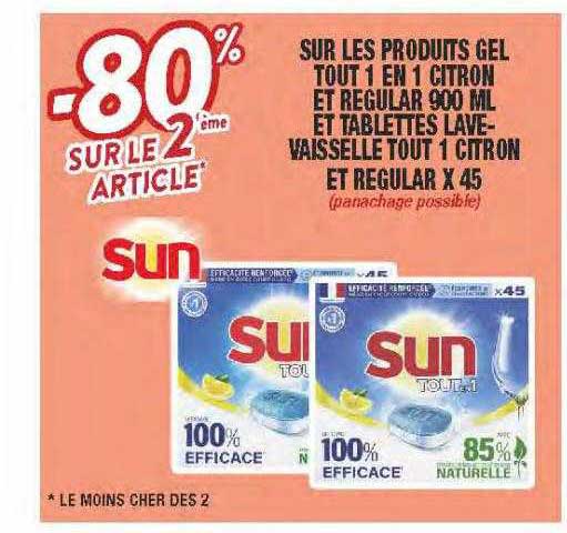 produits gel tout en 1 citron et regular 900 ml et tablettes lave-vaisselle tout en 1 citron et regular x45