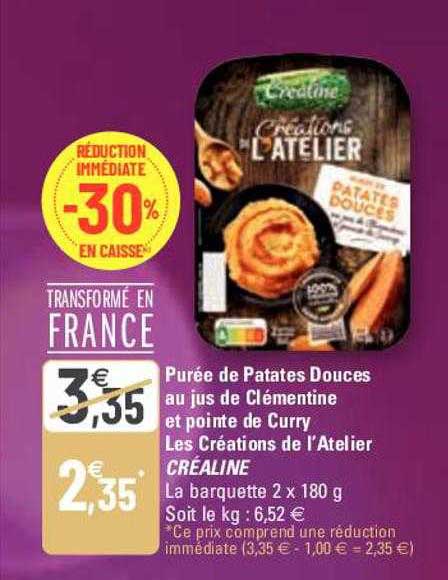 purée de patates douces au jus de clémentine et pointe de curry les créations de l'atelier créaline