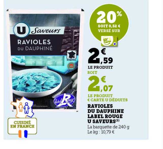 Ravioles Du Dauphine Label Rouge U Saveurs