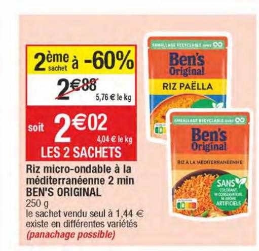 riz micro-ondable à la méditerranéenne 2 min ben's original