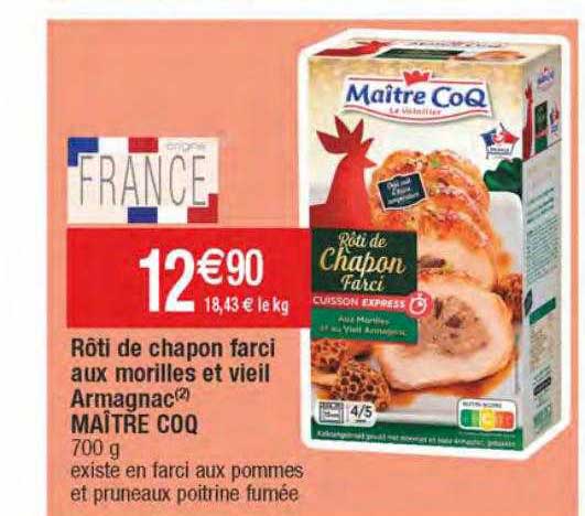 rôti de chapon farci aux morilles vieil armagnac maître coq