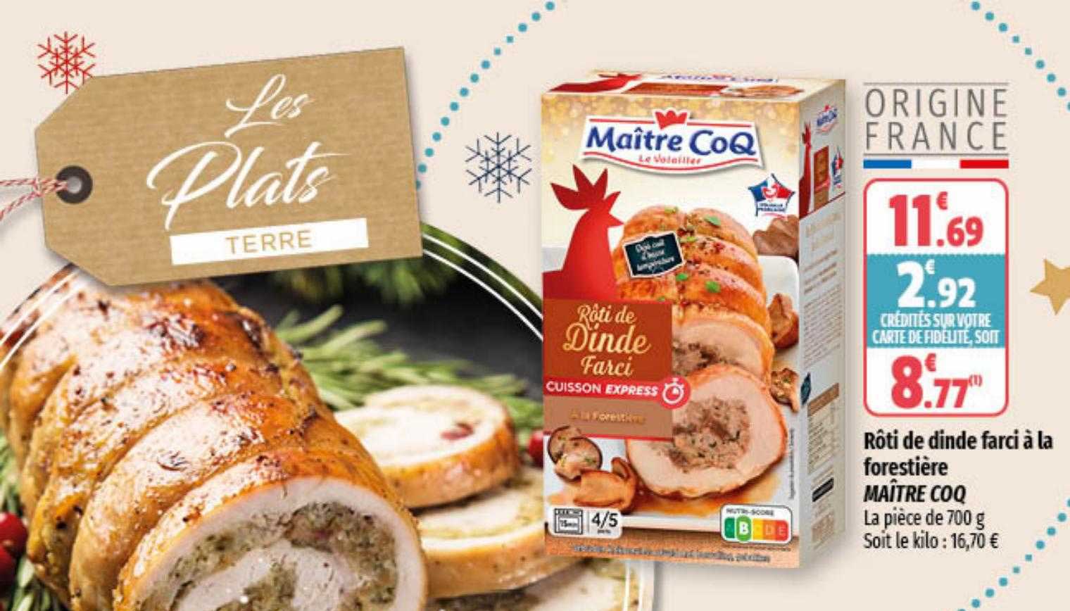 rôti de dinde farci à la forestière maître coq