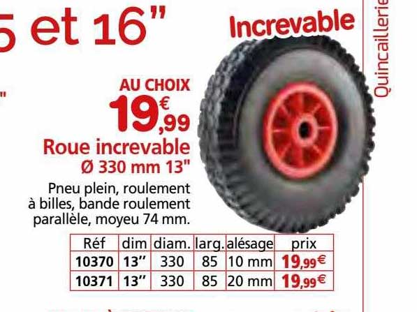 roue increvable ø 330 mm 13"