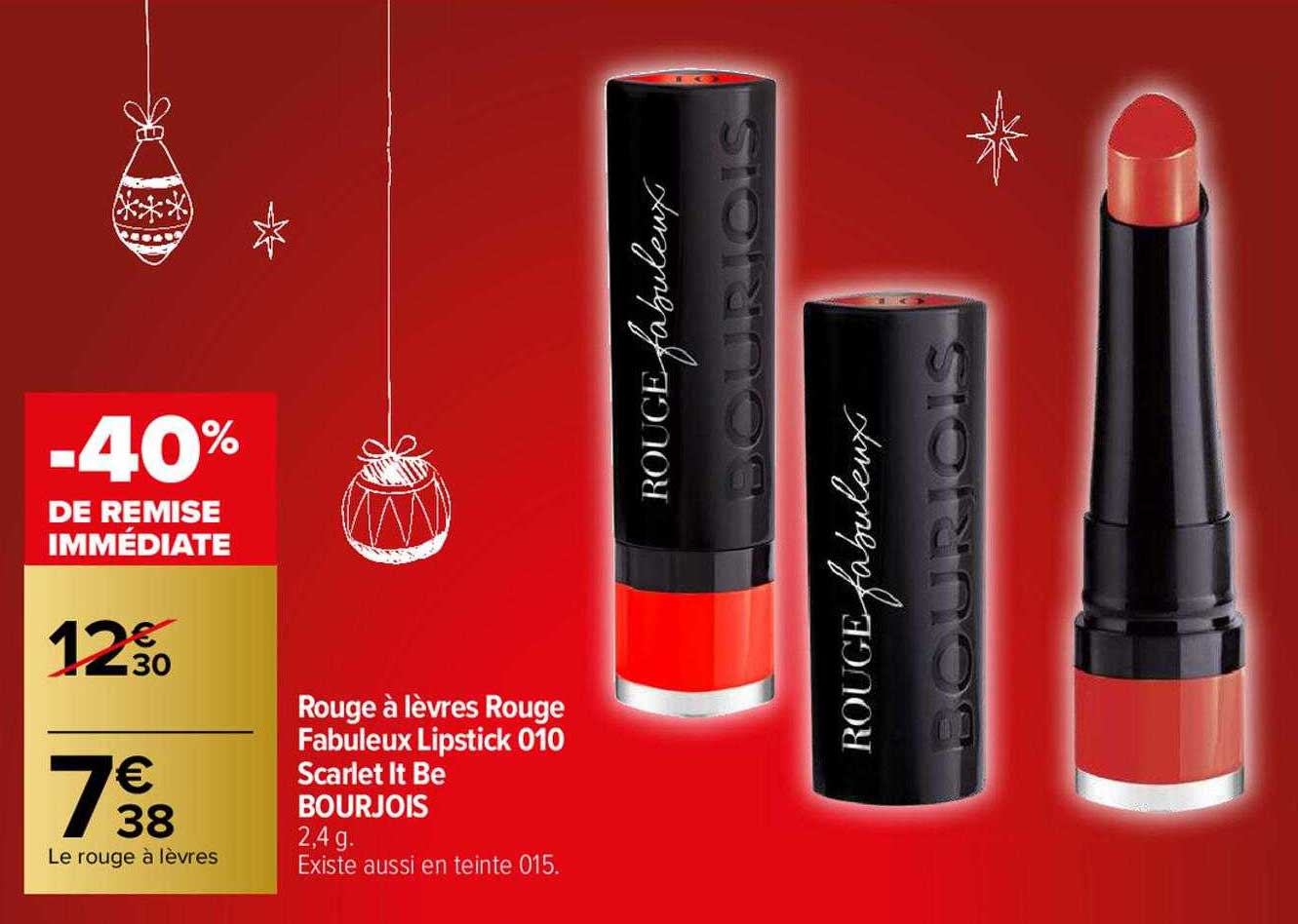 rouge à lèvres rouge fabuleux lipstick 010 scarlet it be bourjois