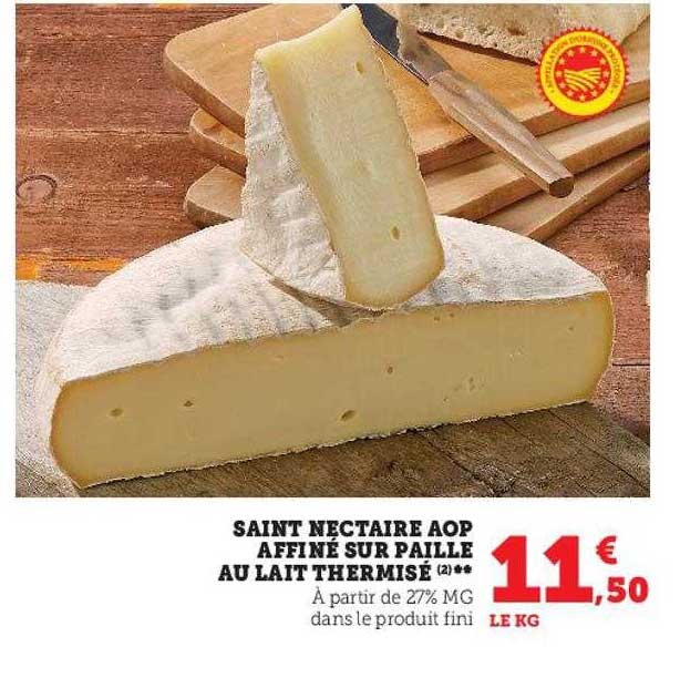 Saint Nectaire Aop Affiné Sur Paille Au Lait Thermisé