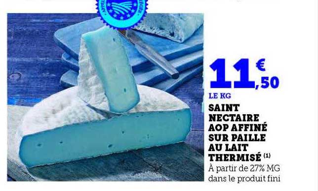 saint nectaire aop affiné sur paille au lait thermisé