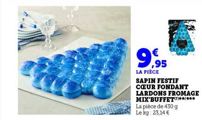 sapin festif cœur fondant lardons fromage mix' buffet