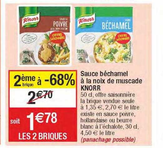 sauce béchamel à la noix de muscade knorr