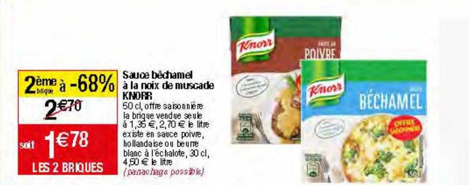 sauce béchamel à la noix de muscade knorr