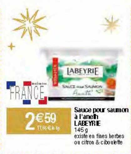 sauce pour saumon à l'aneth labeyrie