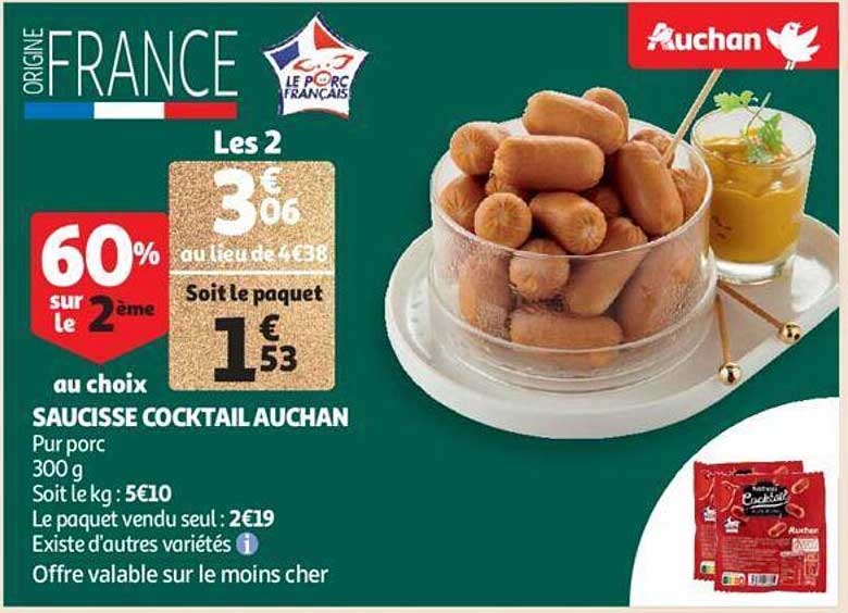 Saucisse Cocktail Auchan