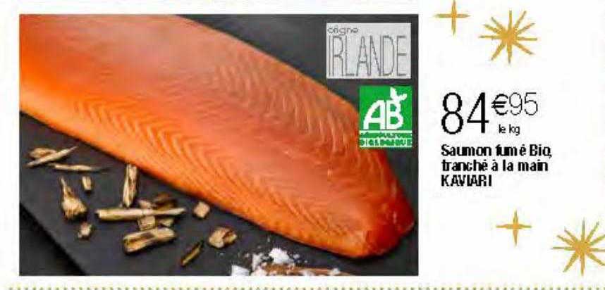 saumon fumé bio, tranché à la main kaviari