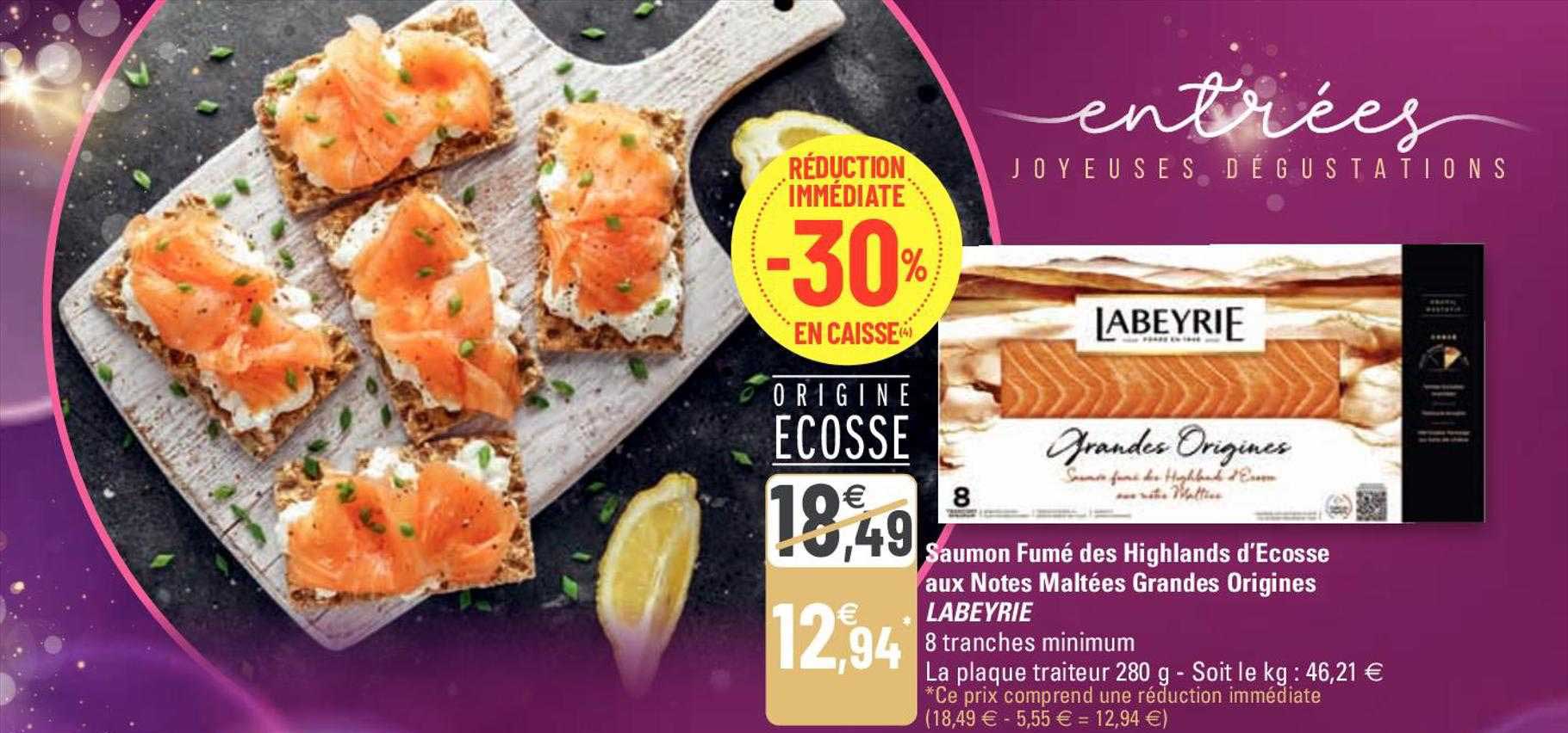 saumon fumé des highlands d'écosse aux notes maltées grandes origines labeyrie