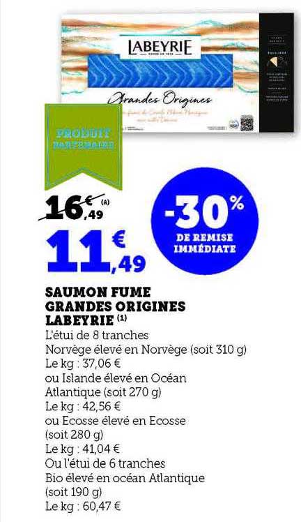 saumon fumé grandes origines labeyrie