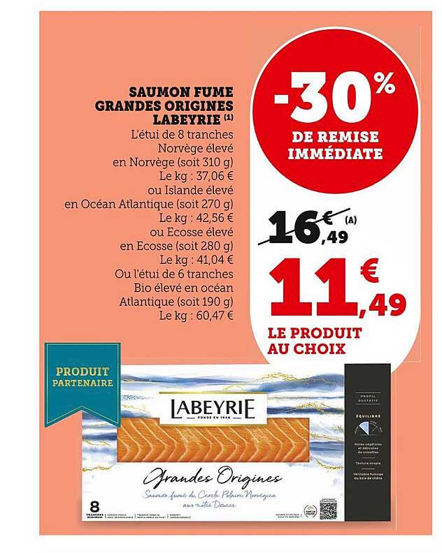 Saumon Fumé Grandes Origines Labeyrie