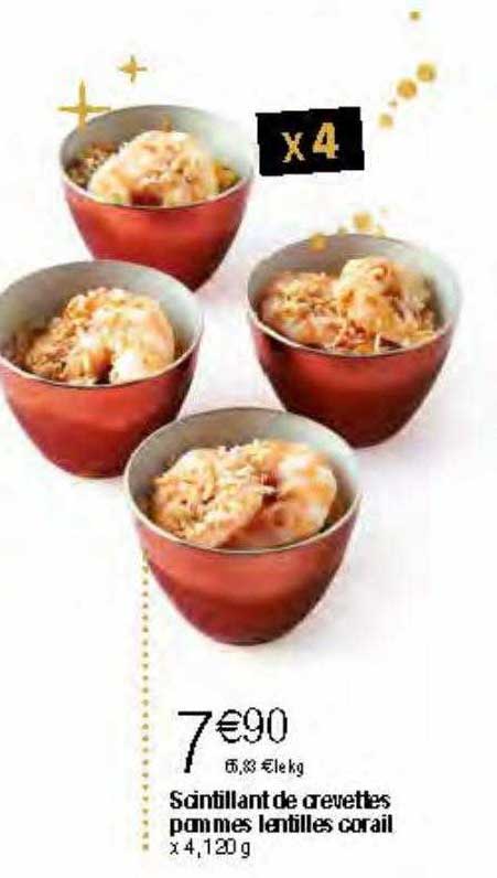 scintillant de crevettes pommes lentilles corail