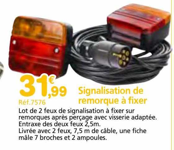 signalisation de remorque à fixer