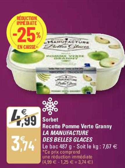 sorbet recette pomme verte granny la manufacture des belles glaces