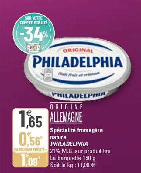 Spécialité Fromagère Nature Philadelphia