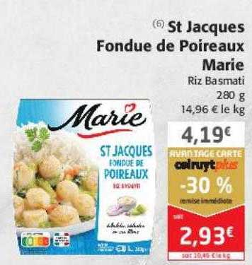 st jacques fondue de poireaux marie riz basmati