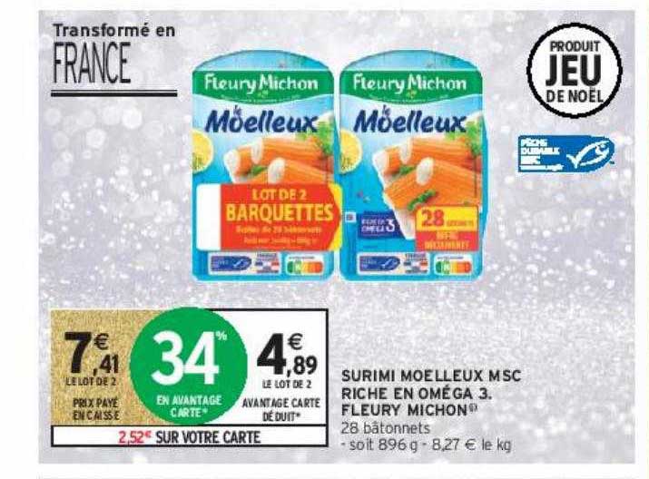 surimi moelleux msc riche en oméga 3 fleury michon