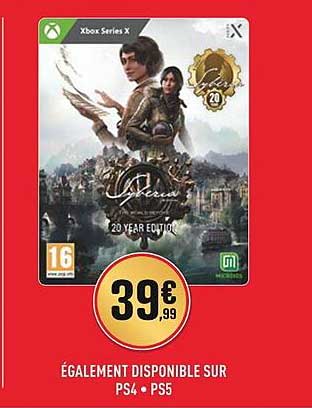syberia 20 year édition ps4, ps5