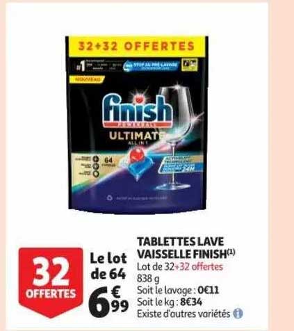 tablettes lave vaisselle finish