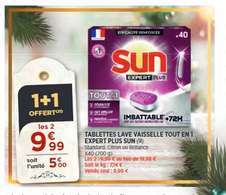 tablettes lave vaisselle tout en 1 expert plus sun
