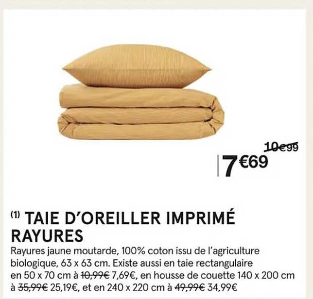 taie d'oreiller imprimé rayures