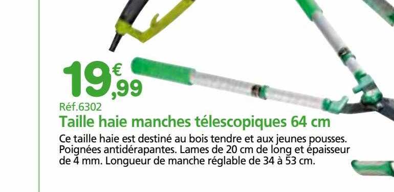 taille haie manches télescopiques 64 cm