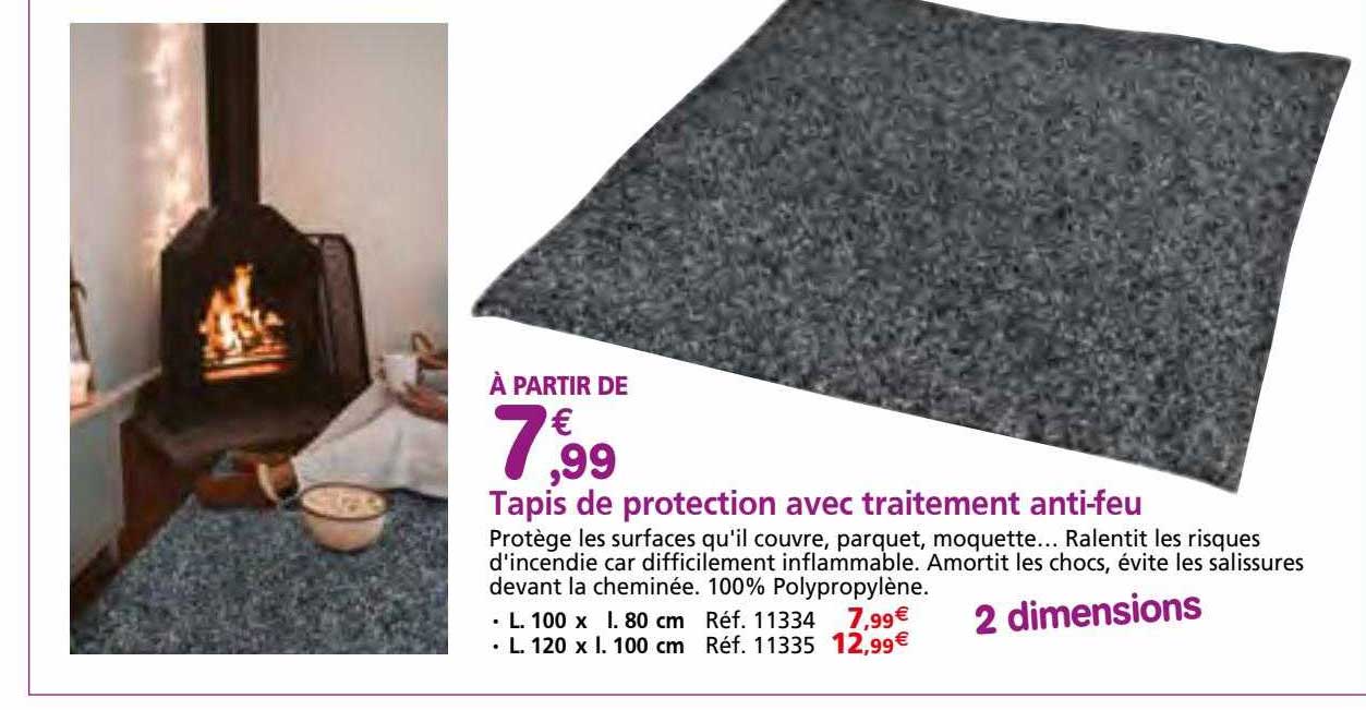 tapis de protection avec traitement anti-feu