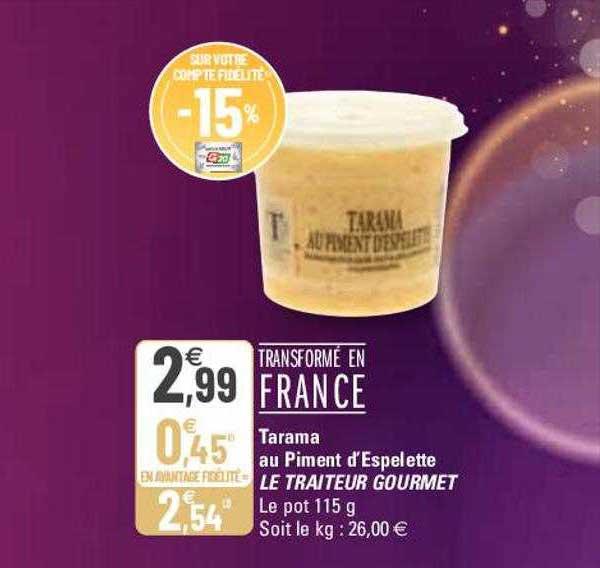 tarama au piment d'espelette le traiteur gourmet
