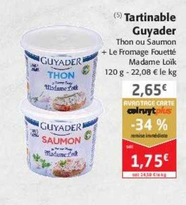 tartinable guyader thon ou + le fromage fouetté saumon madame loïk