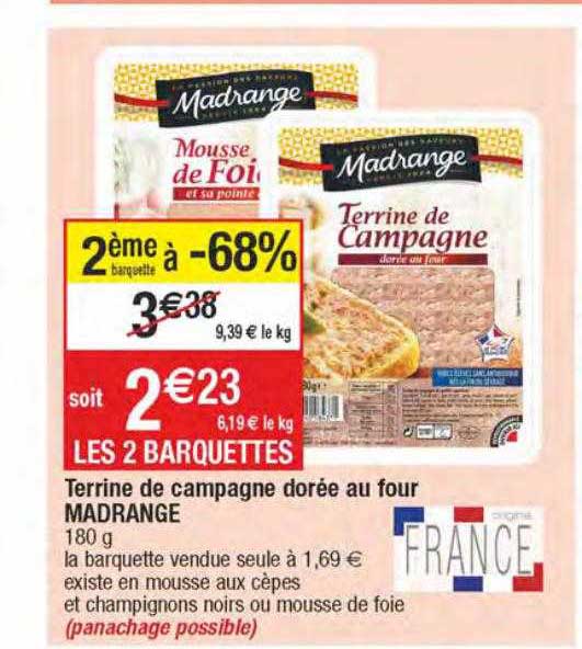 terrine de campagne dorée au four madrange