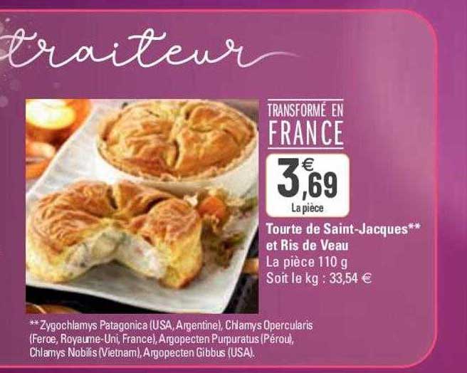 tourte de saint-jacques et ris de veau