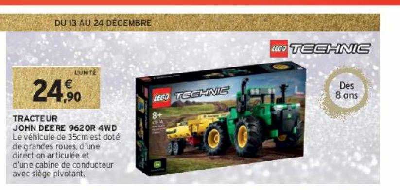 tracteur john deere 9620r 4wd lego technic